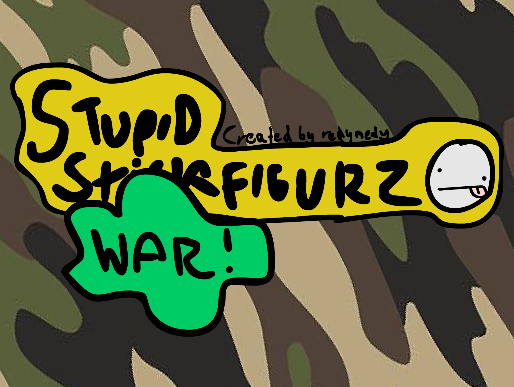 Stupid Stickfigurz War Thumbnail Picture, including the logo and episode title.